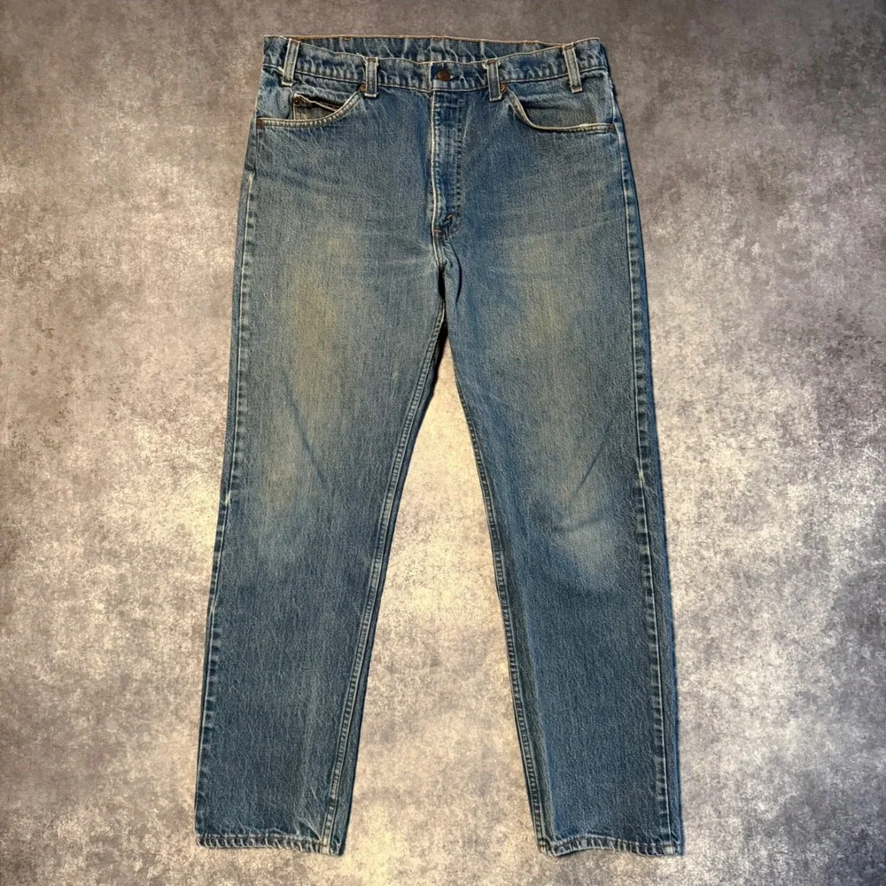 Vintage Levi's 505 Orange Tab Jeans Mens Medium Wash Straight Leg Denim 36x32